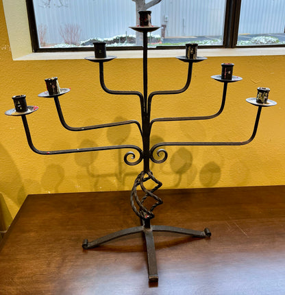 Forged Iron Candelabra Pair