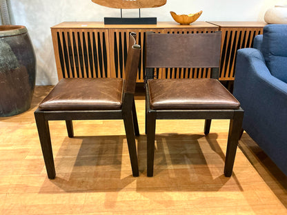 RH Leather Dining Chairs